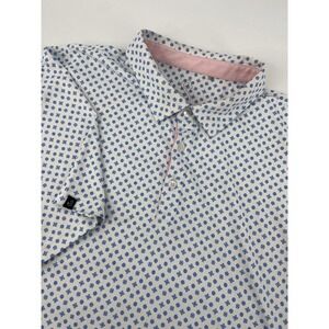Swannies‎ Shirt Mens Large Geometric Golf Polo Performance Stretch Casual Logo